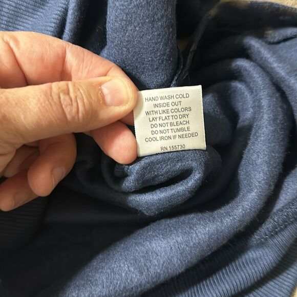 JANE + DELANCEY L Navy Silver Black Metallic Animal Print Crew Fleece Pullover - Picture 11 of 12